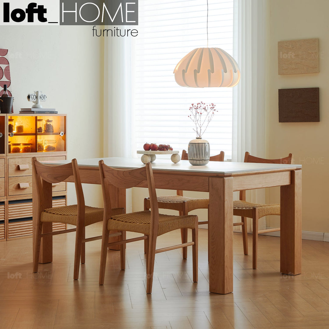 Scandinavian sintered stone dining table deft primary product view.