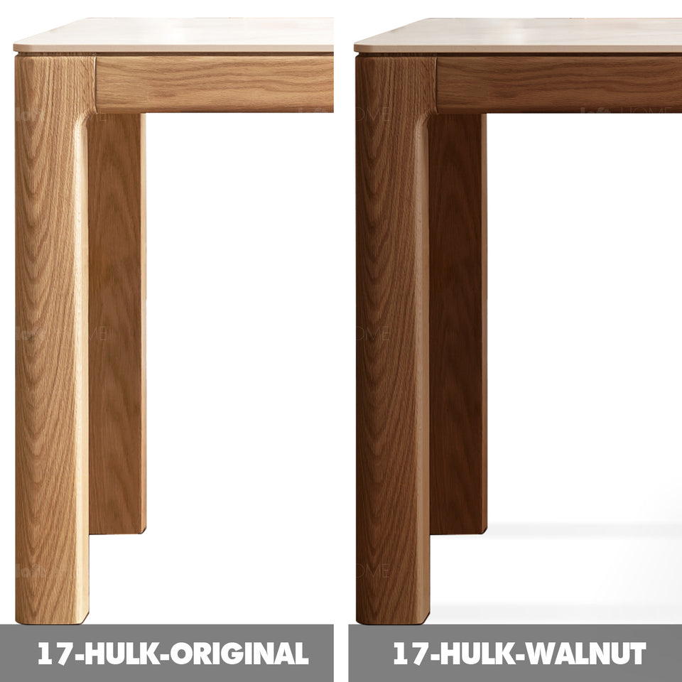 Scandinavian sintered stone dining table hulk color swatches.