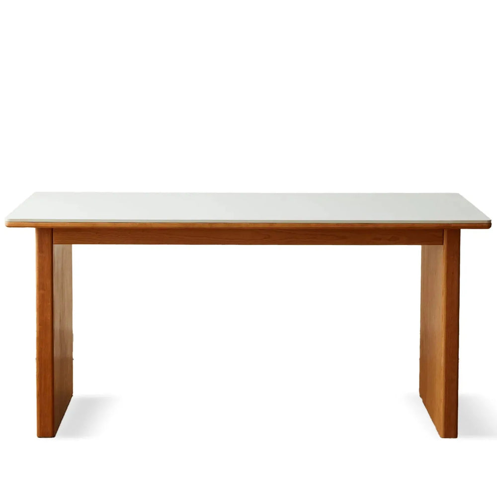 Scandinavian sintered stone dining table timeless in white background.