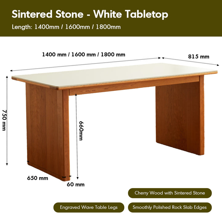 Scandinavian sintered stone dining table timeless material variants.