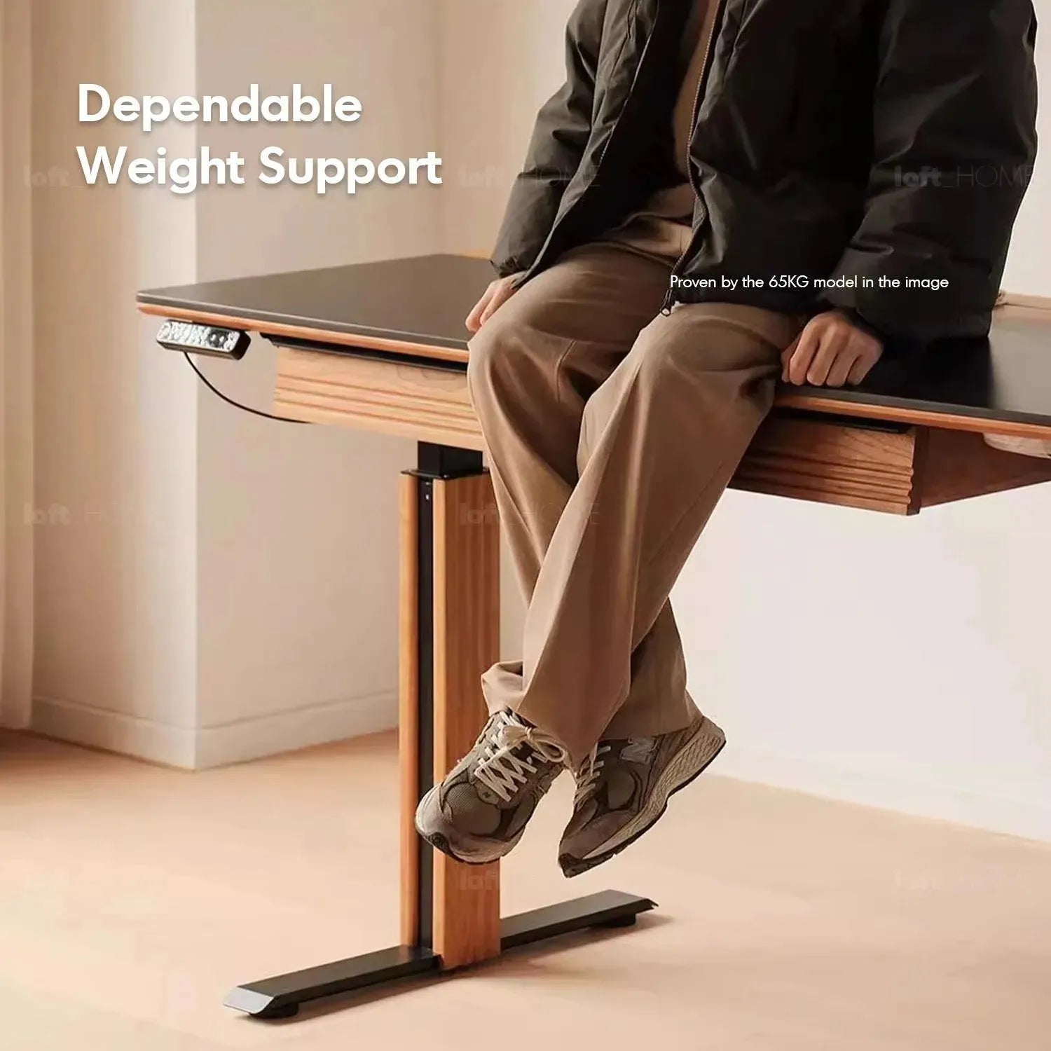 Scandinavian Sintered Stone Electric Height Adjustable Study Table ENC ...