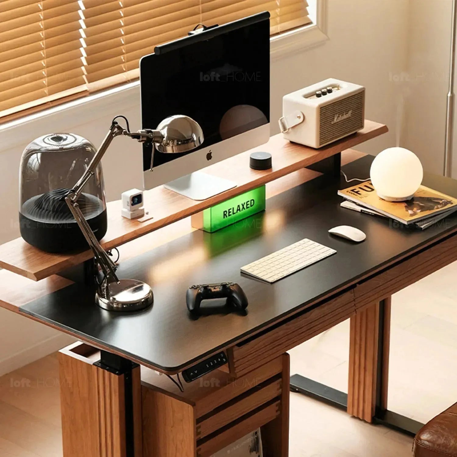 Scandinavian Sintered Stone Electric Height Adjustable Study Table ENC ...