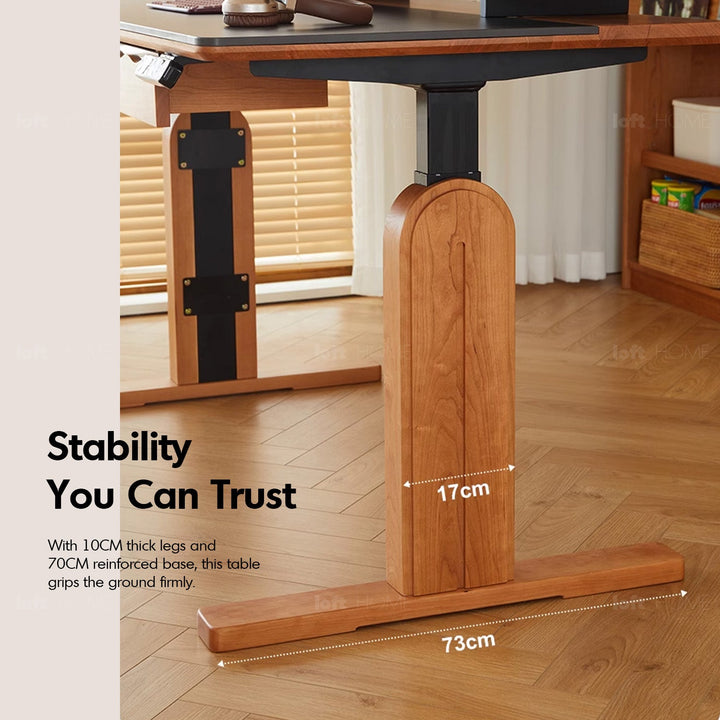 Scandinavian sintered stone electric height adjustable study table serene detail 5.