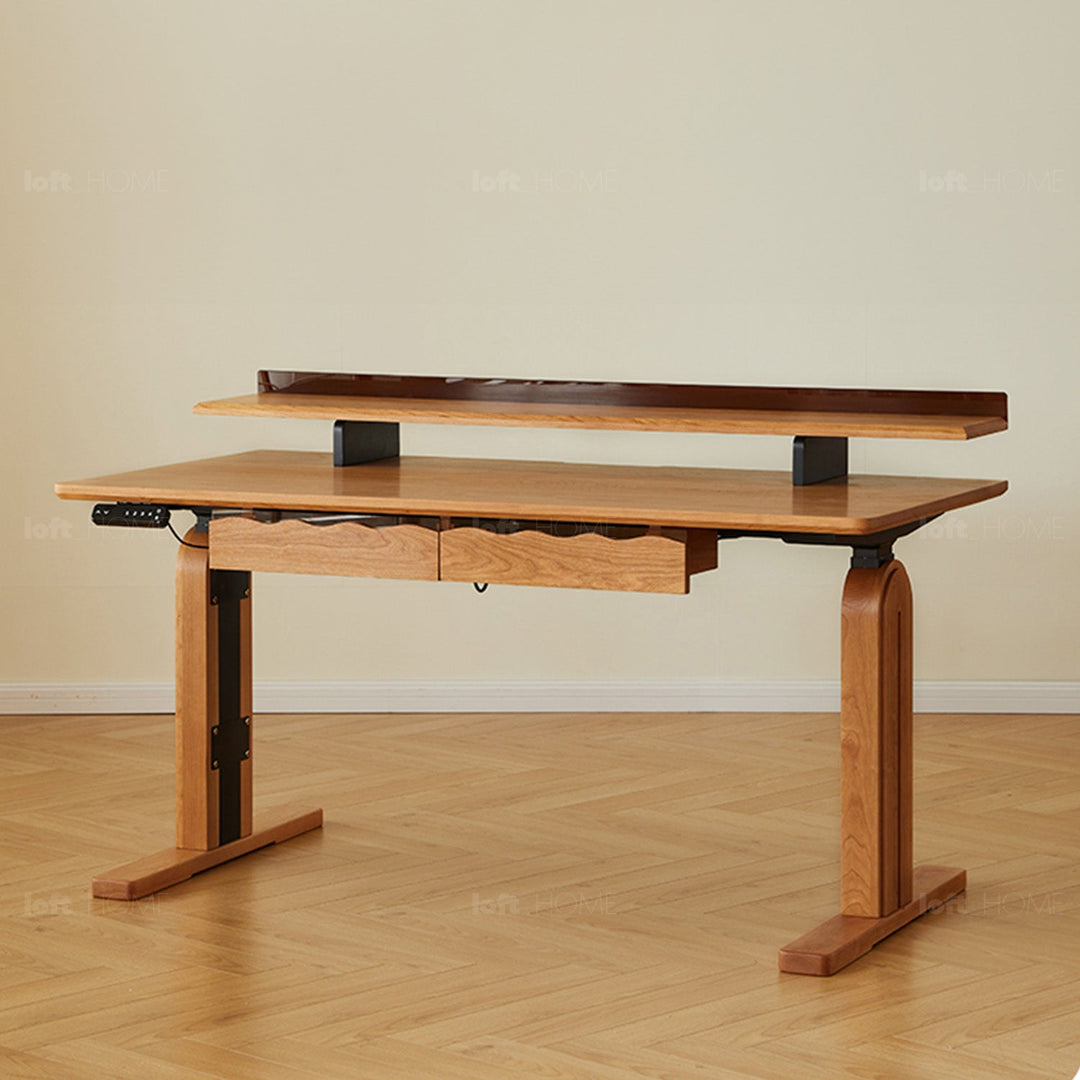 Scandinavian sintered stone electric height adjustable study table serene detail 8.