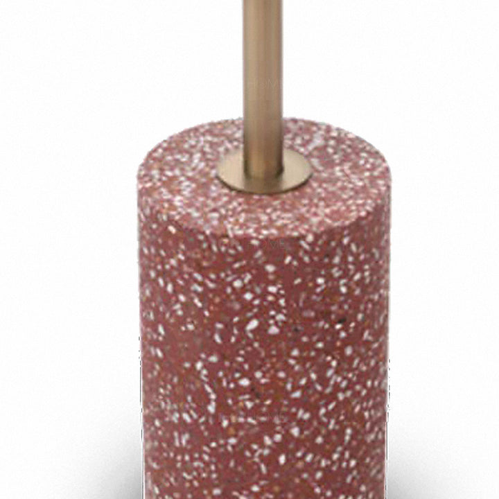 Scandinavian terrazzo side table onyx in close up details.