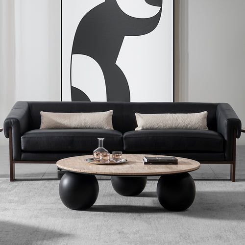 Japandi Travertine Stone Coffee Table MUCKETY Good to Know Preview-1