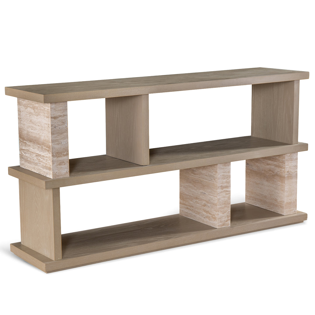 Scandinavian Travertine Stone Side Shelf MUCKETY