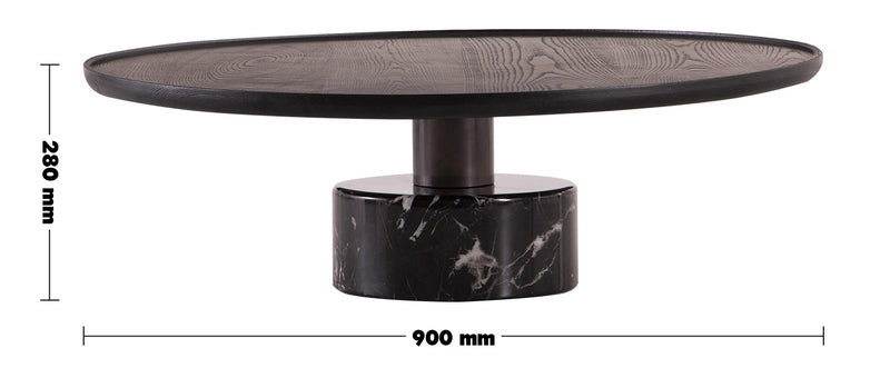 Japandi Wood Coffee Table CASCADE Size Chart