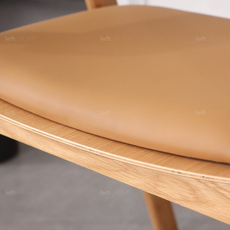 Scandinavian Wood Dining Chair 2pcs Set LOOM Material Details Chart