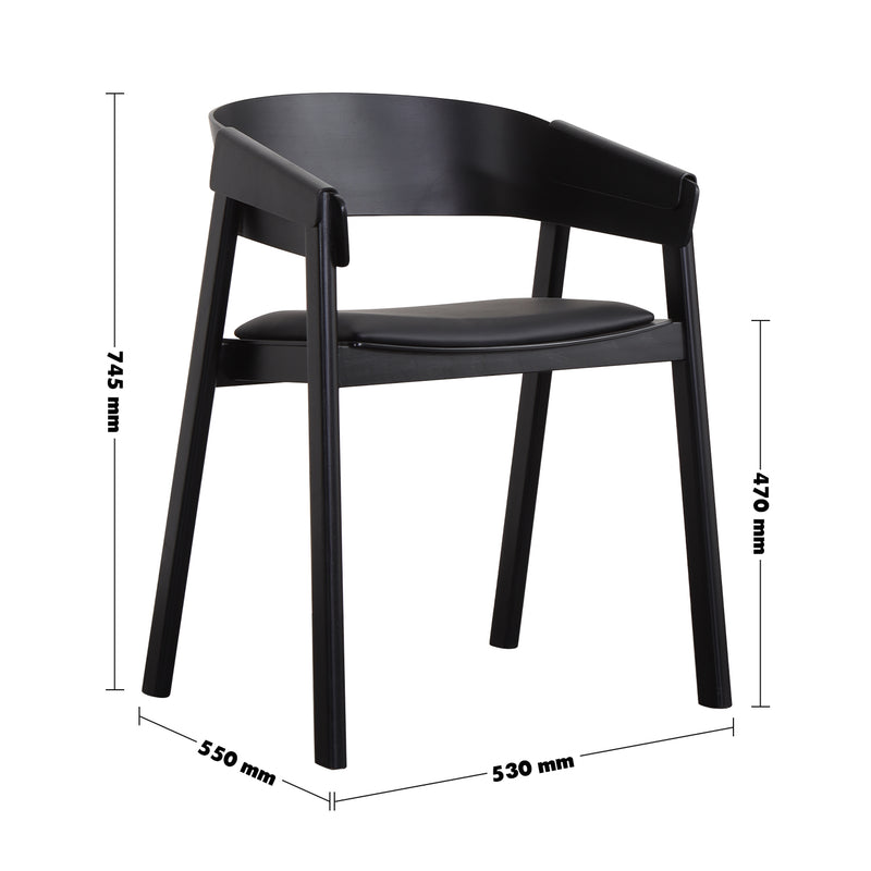 Scandinavian Wood Dining Chair 2pcs Set LOOM Size Chart