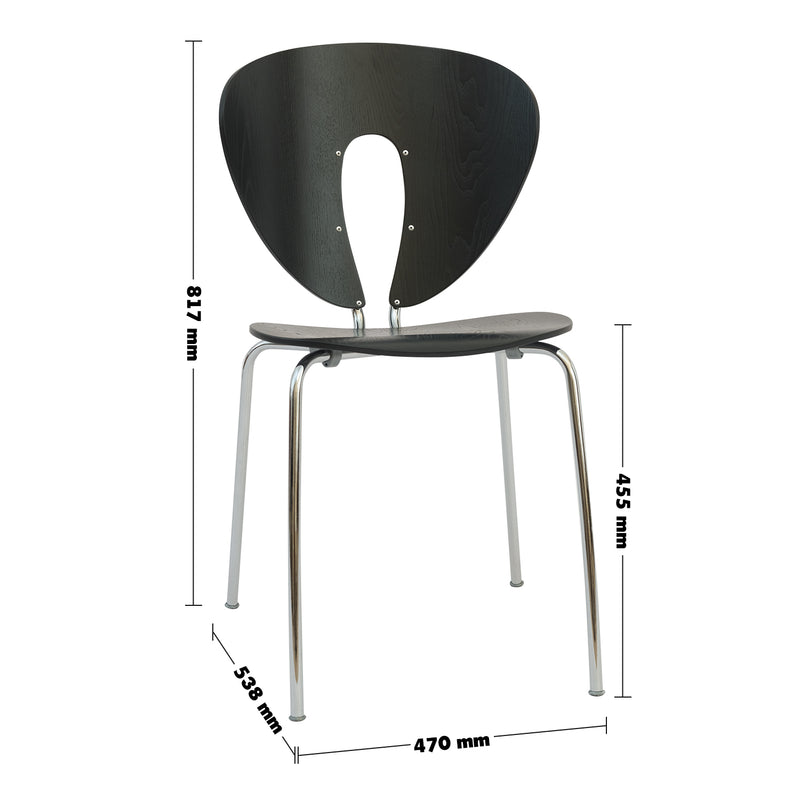 Bauhaus Wood Dining Chair 2pcs Set ORBIT Size Chart