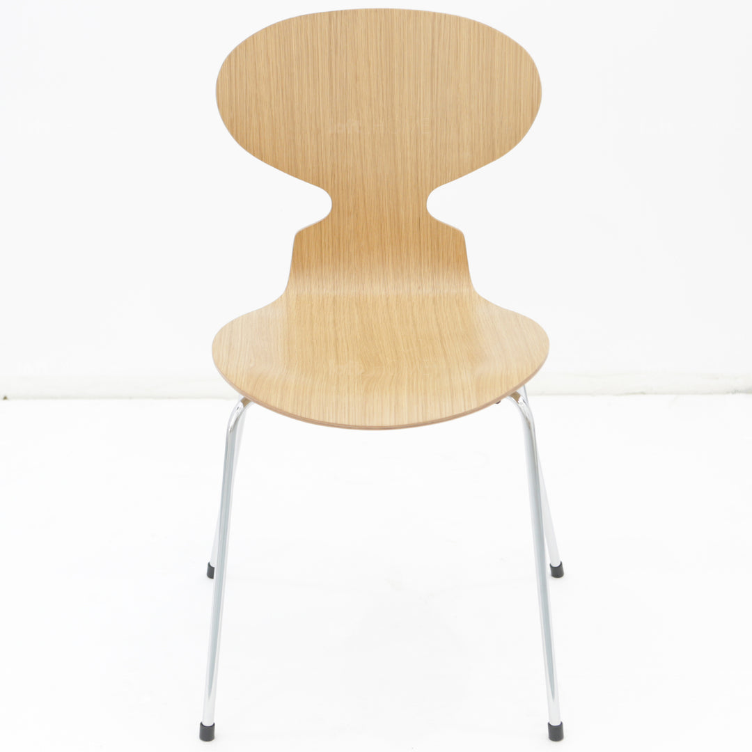 Scandinavian wood dining chair 2pcs set rift in close up details.