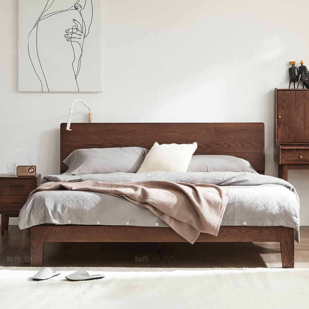 Scandinavian oak wood bed aperture detail 19.