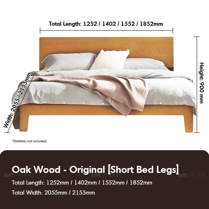 Scandinavian oak wood bed aperture color swatches.