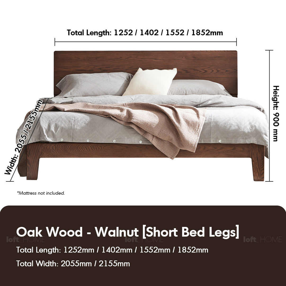 Scandinavian oak wood bed aperture material variants.