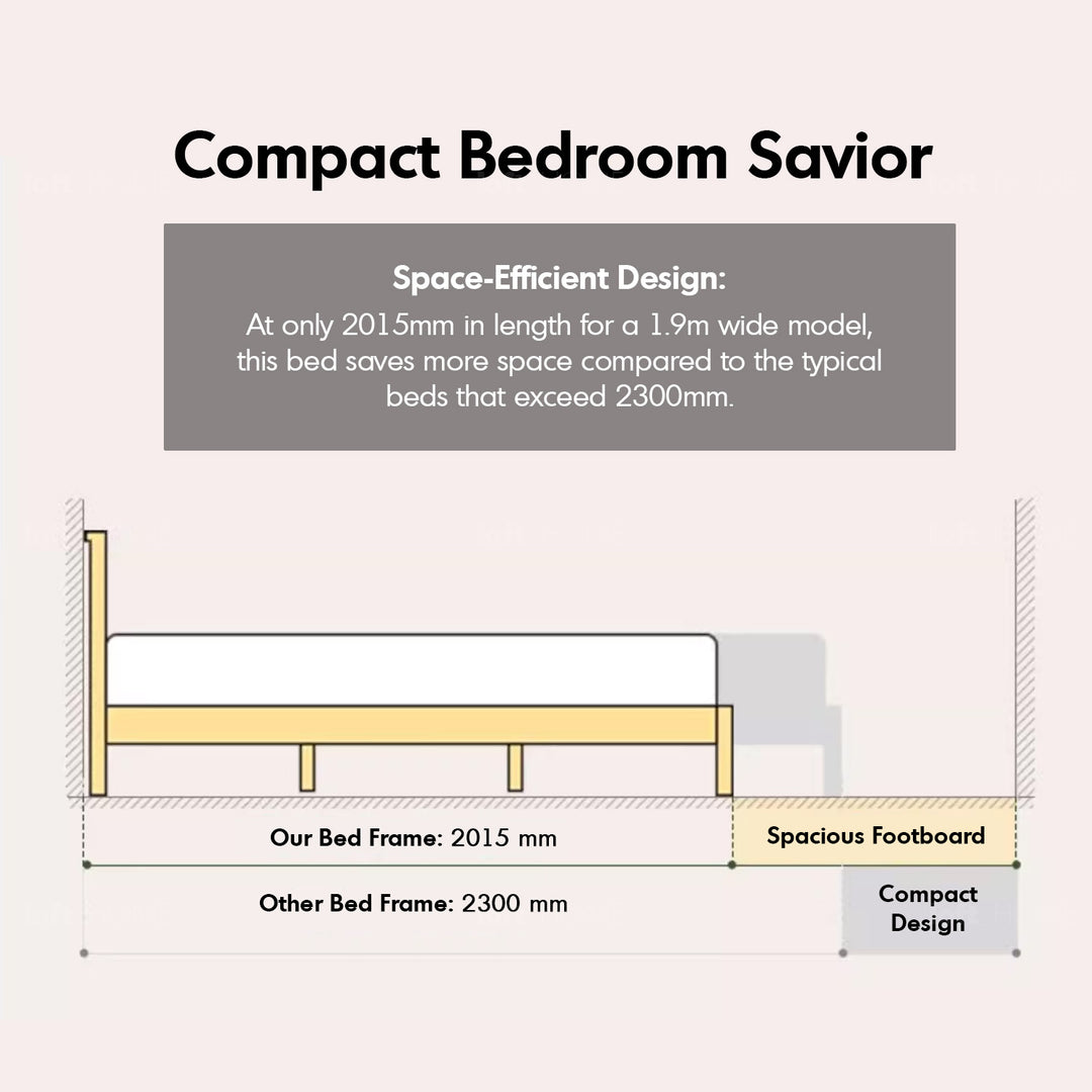 Scandinavian Oak Wood Platform Bed NOVELLA