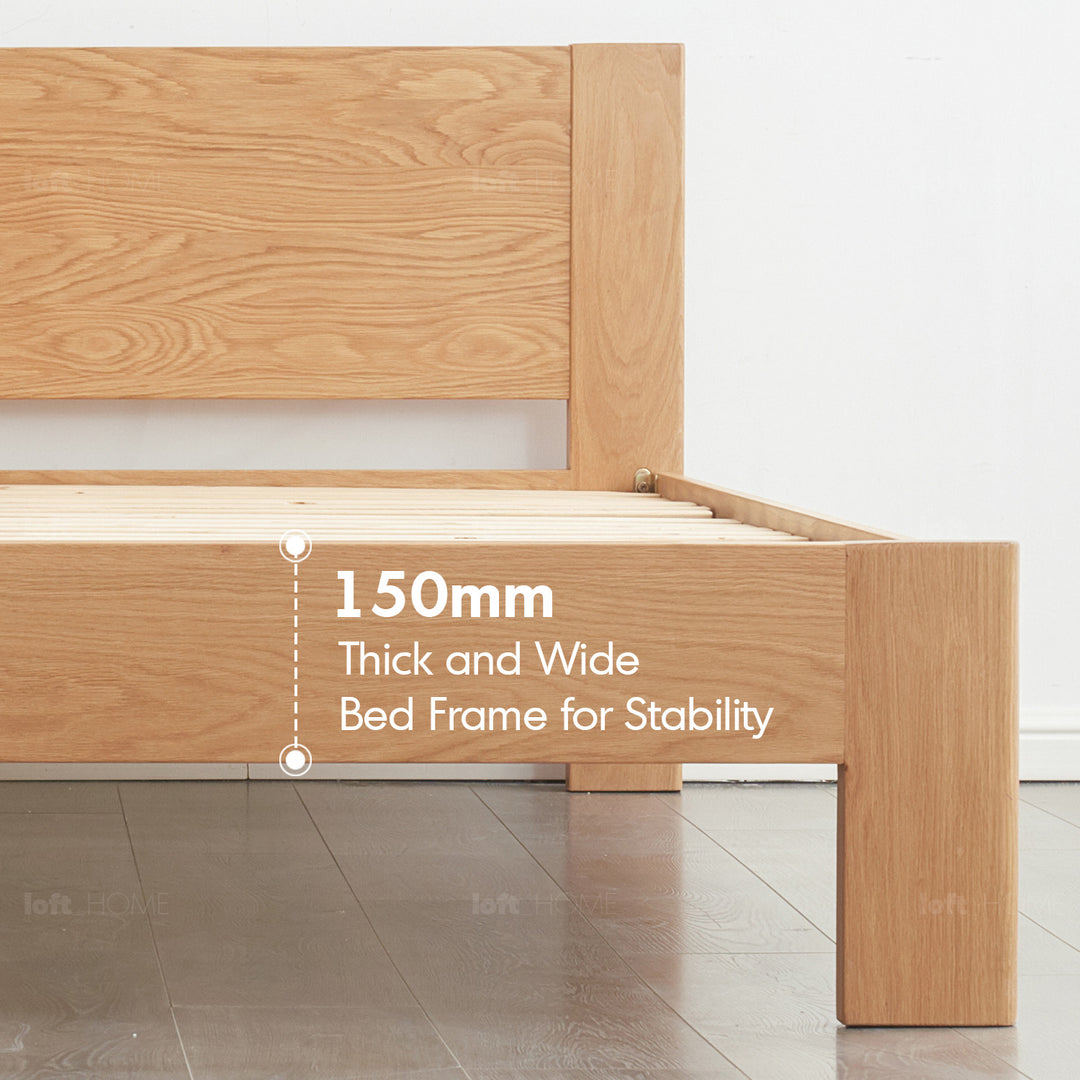 Scandinavian oak wood bed velora detail 1.