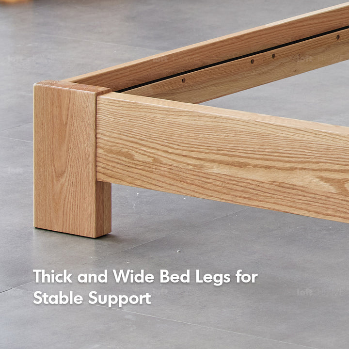 Scandinavian oak wood bed velora detail 2.