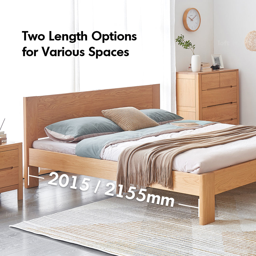 Scandinavian Oak Wood Bed VELORA