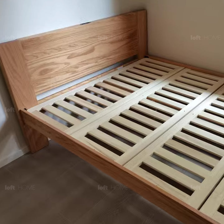 Scandinavian Oak Wood Bed VELORA