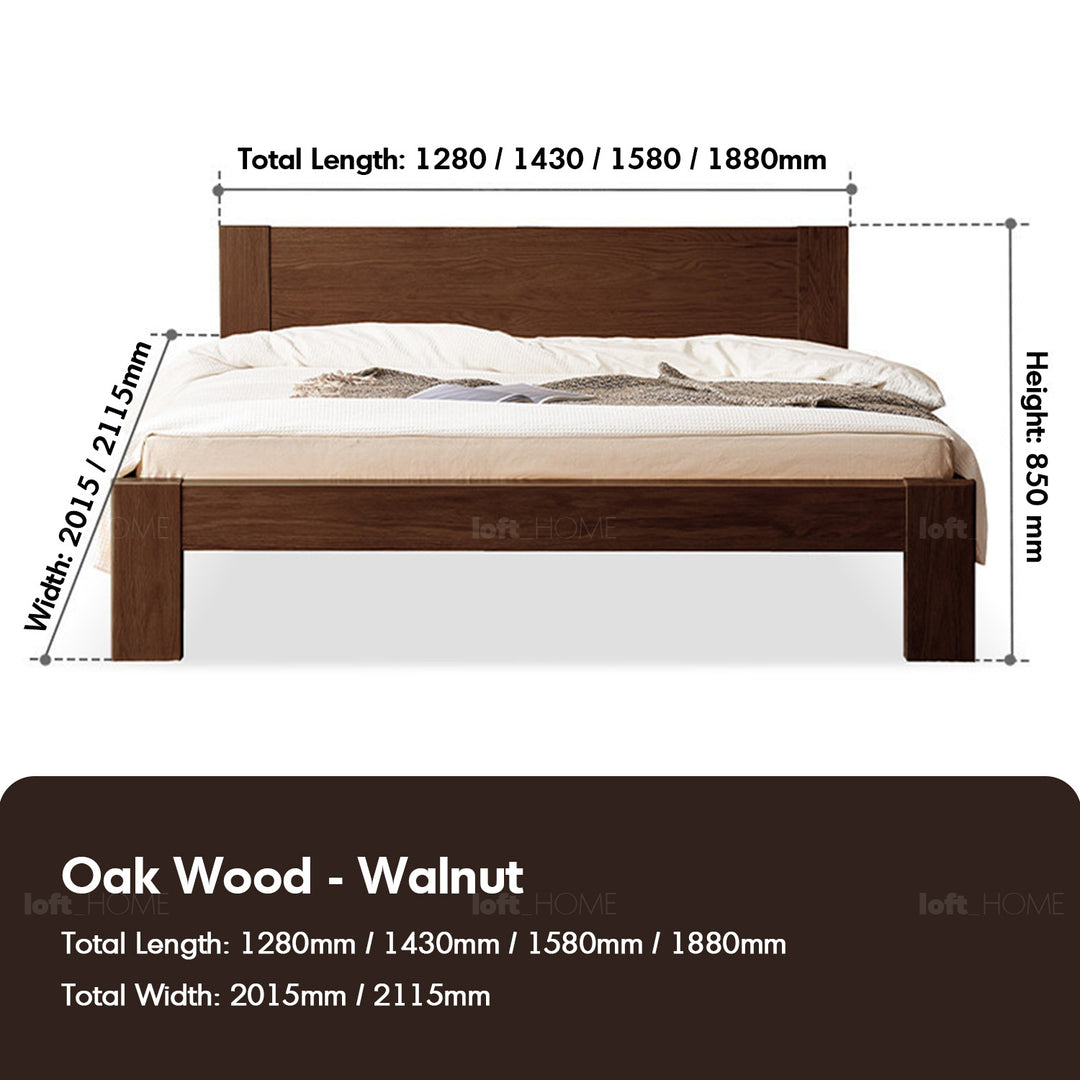 Scandinavian oak wood bed velora material variants.