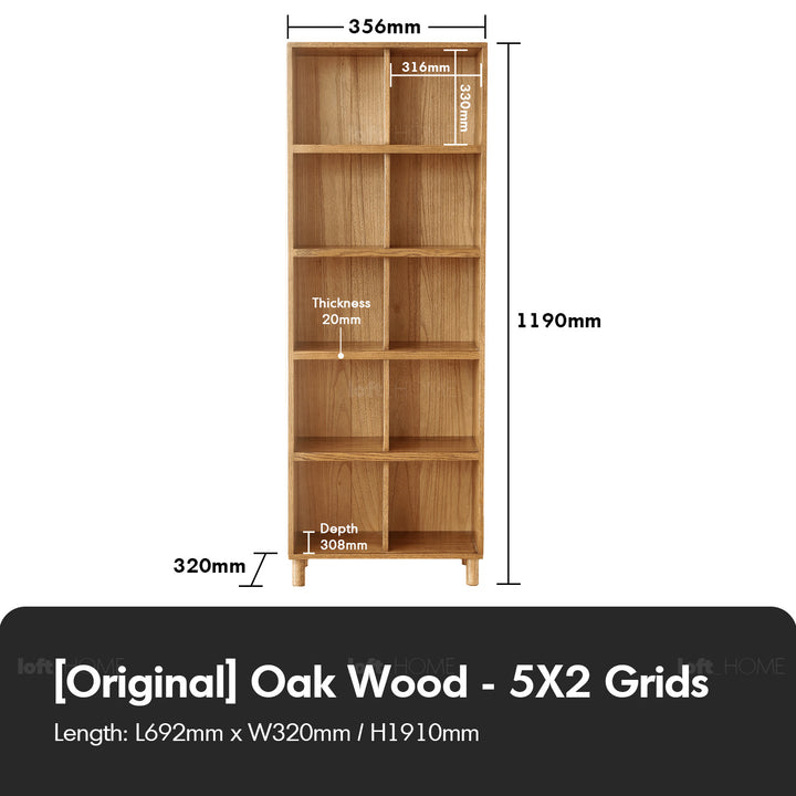 Scandinavian oak wood shelf bookshelf gerin in still life.