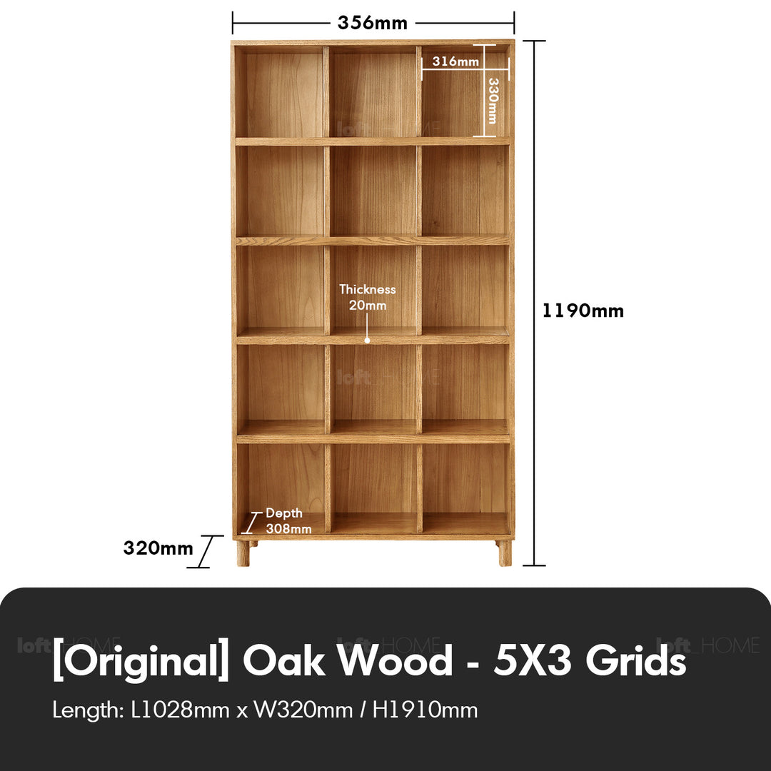 Scandinavian Oak Wood Shelf Bookshelf GERIN