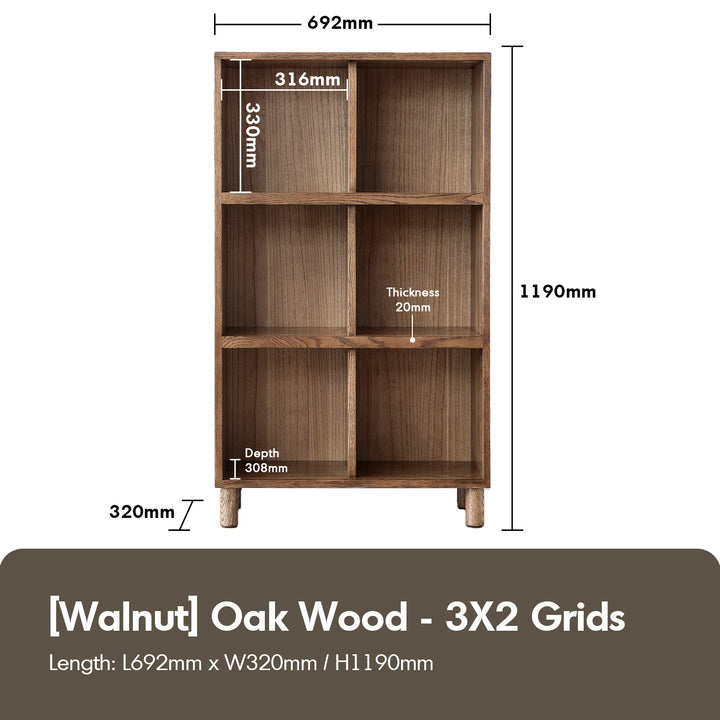 Scandinavian Oak Wood Bookshelf GERIN