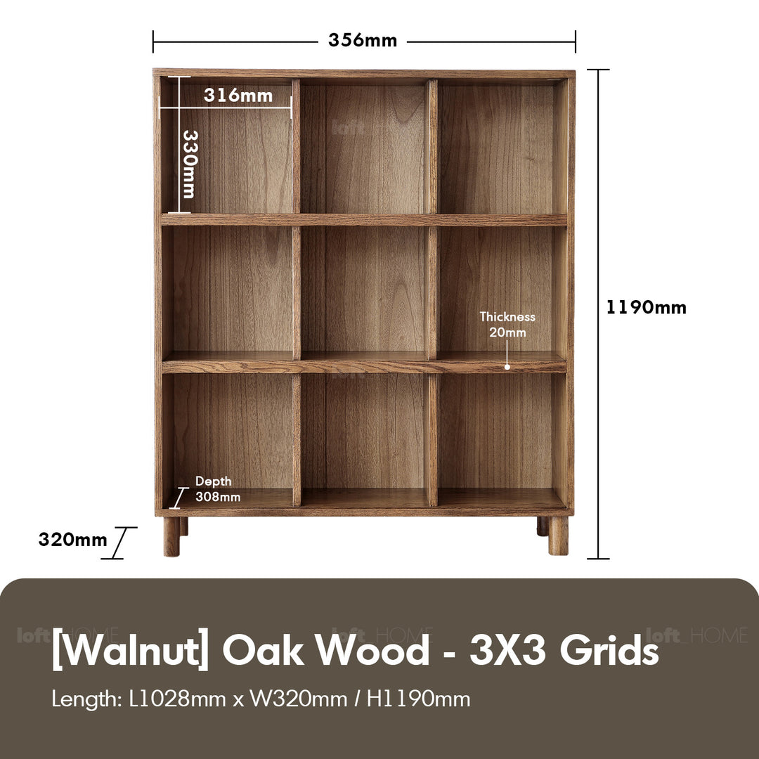 Scandinavian Oak Wood Shelf Bookshelf GERIN