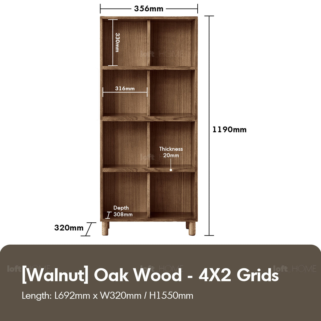 Scandinavian Oak Wood Shelf Bookshelf GERIN