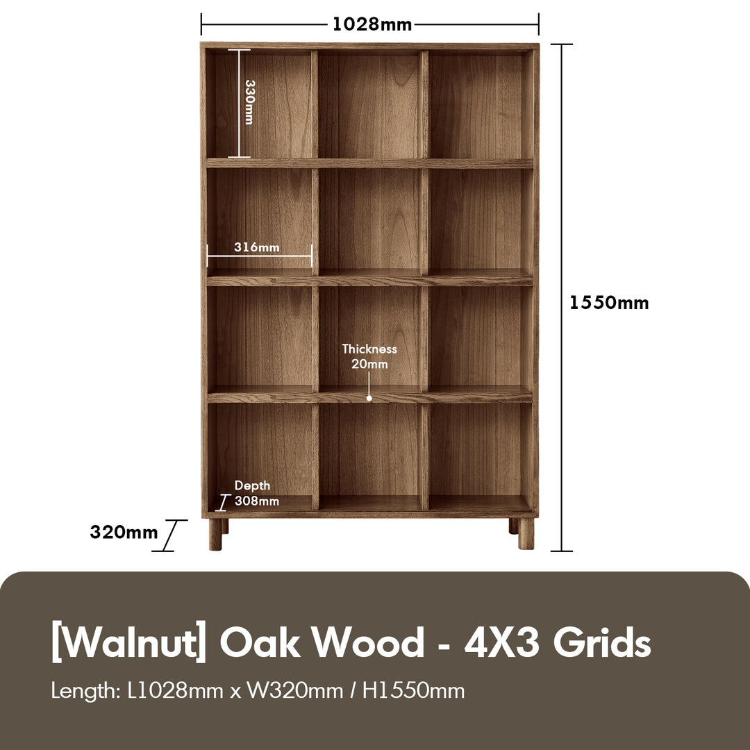 Scandinavian Oak Wood Bookshelf GERIN