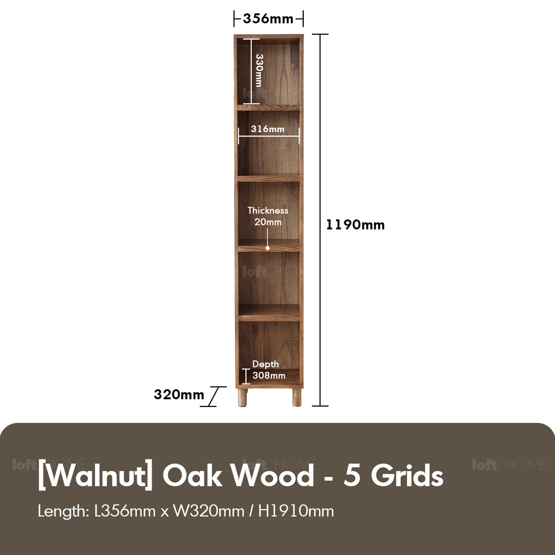 Scandinavian Oak Wood Shelf Bookshelf GERIN