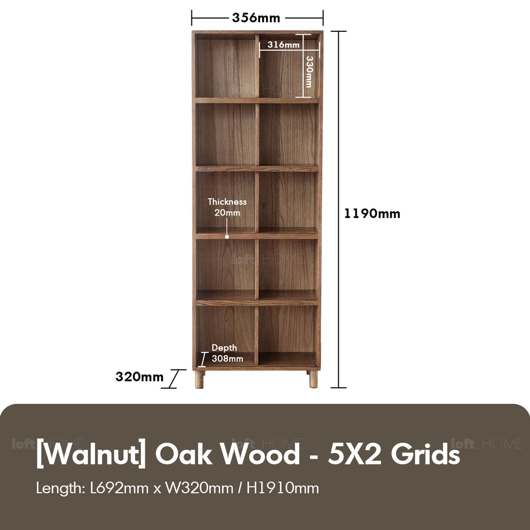 Scandinavian Oak Wood Shelf Bookshelf GERIN