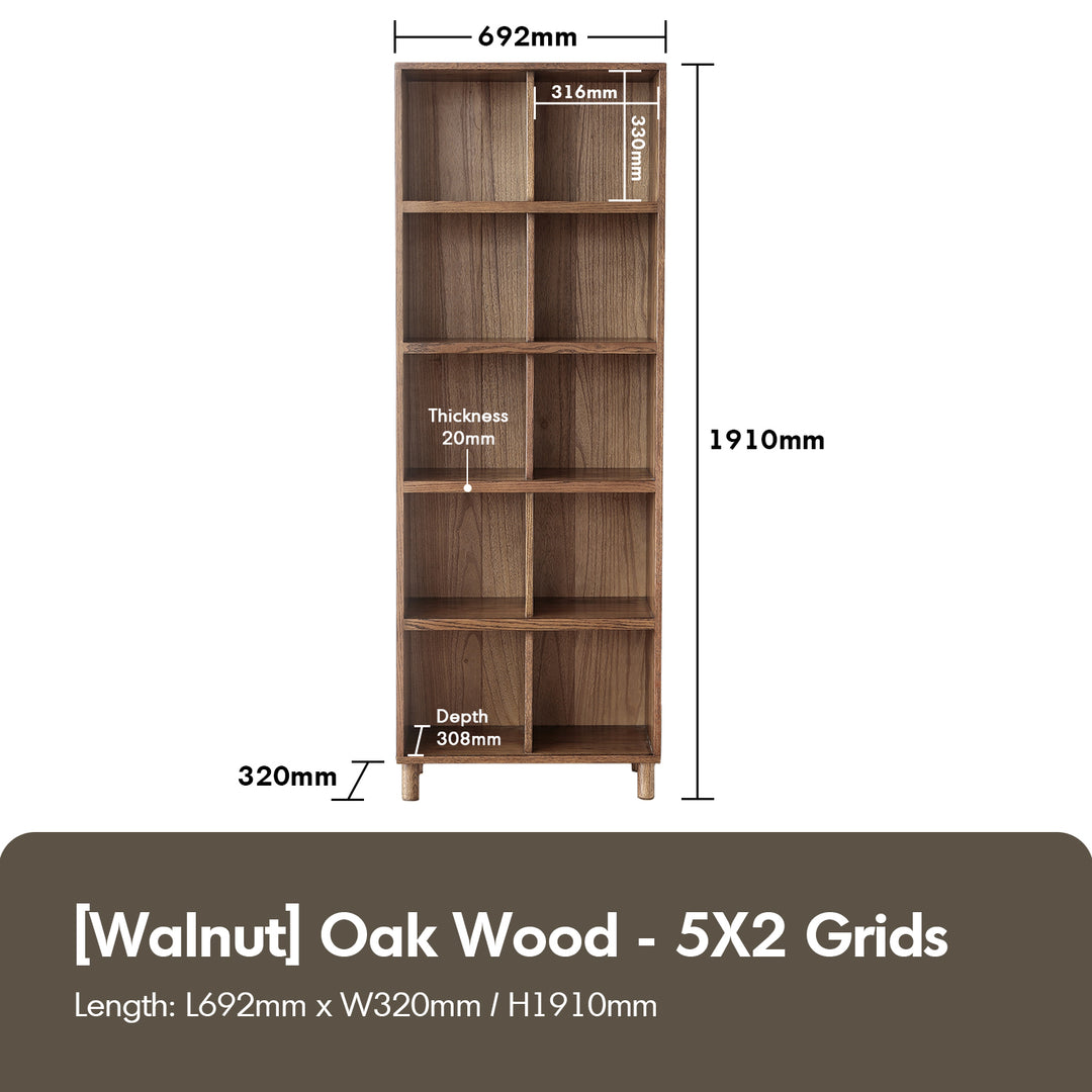 Scandinavian Oak Wood Bookshelf GERIN