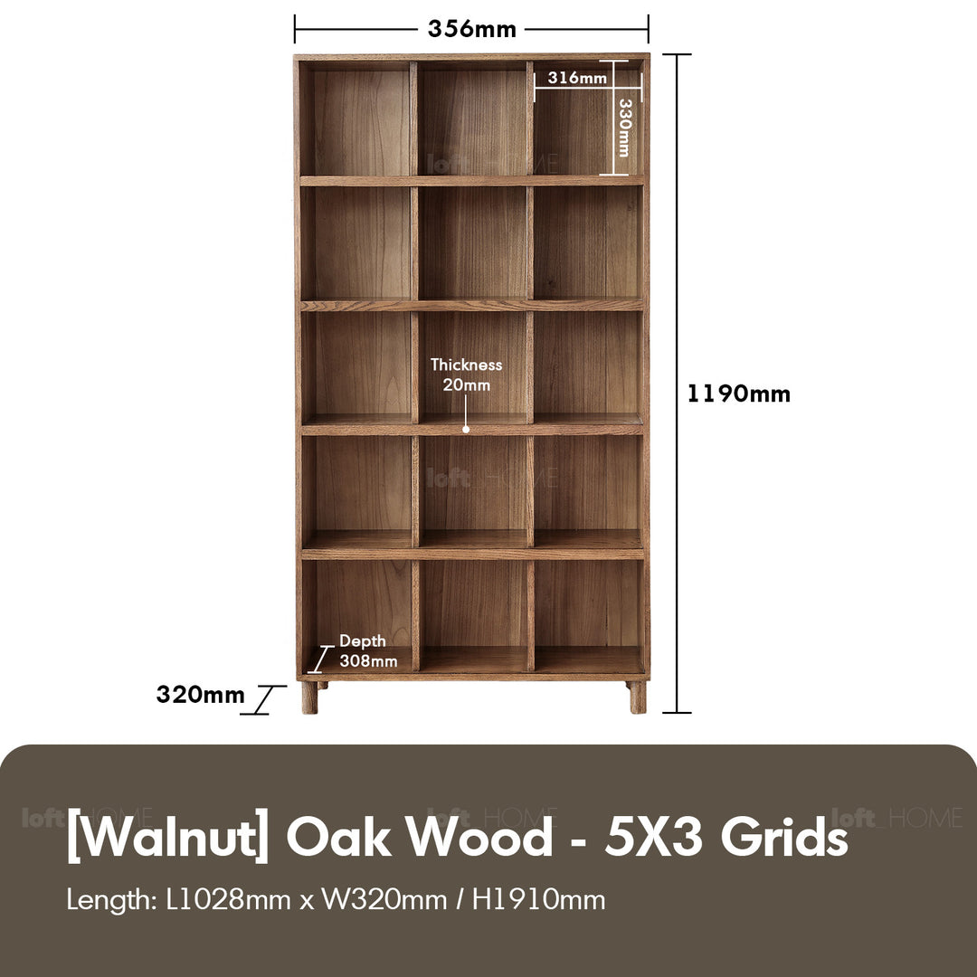 Scandinavian Oak Wood Shelf Bookshelf GERIN