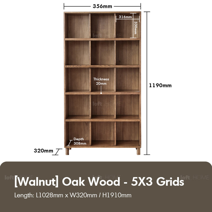 Scandinavian Oak Wood Shelf Bookshelf GERIN