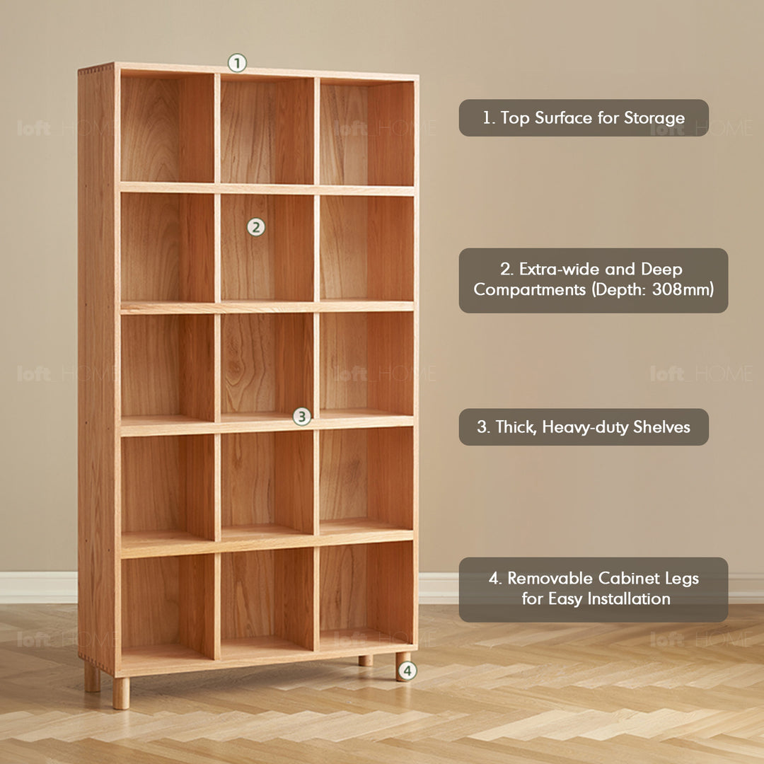 Scandinavian oak wood shelf bookshelf gerin detail 13.