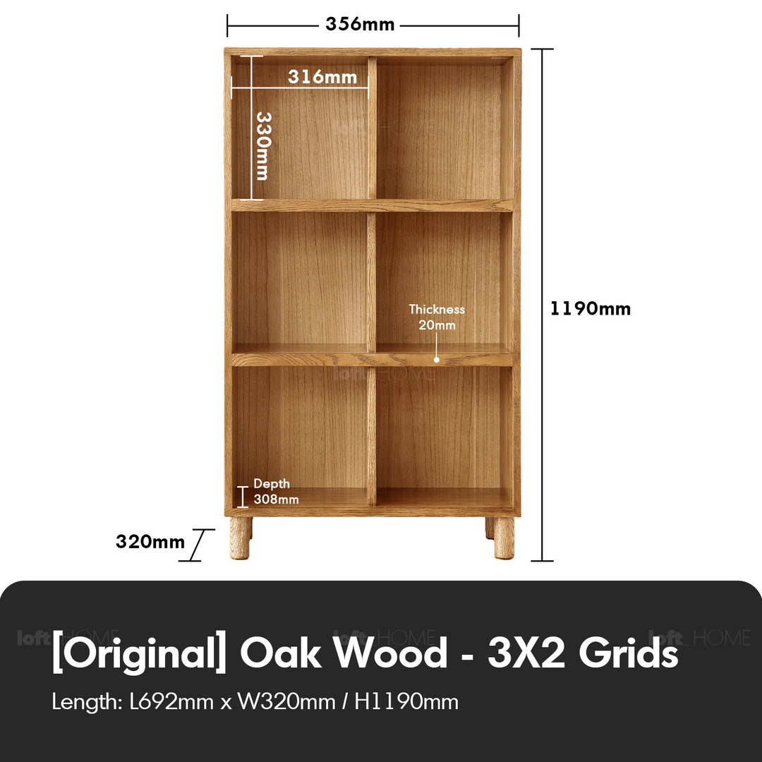 Scandinavian Oak Wood Shelf Bookshelf GERIN