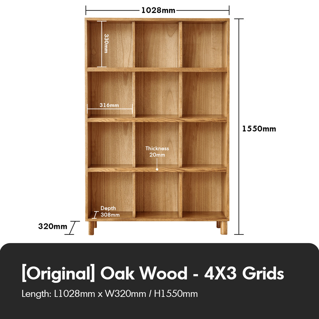 Scandinavian Oak Wood Bookshelf GERIN