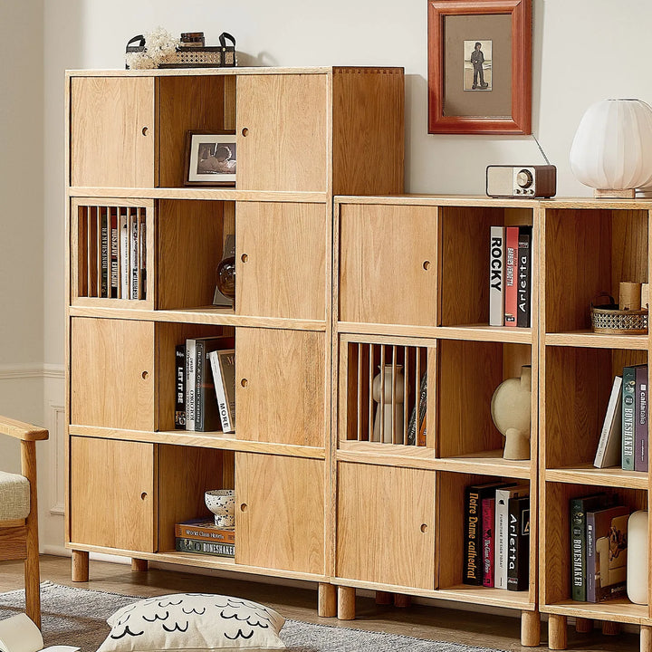 Scandinavian oak wood shelf bookshelf optional door gerin primary product view.