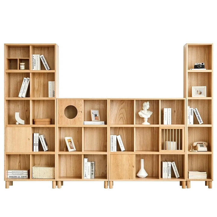 Scandinavian oak wood shelf bookshelf optional door gerin detail 8.