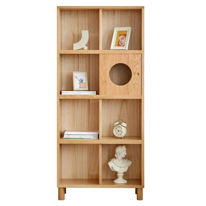 Scandinavian oak wood shelf bookshelf optional door gerin detail 9.