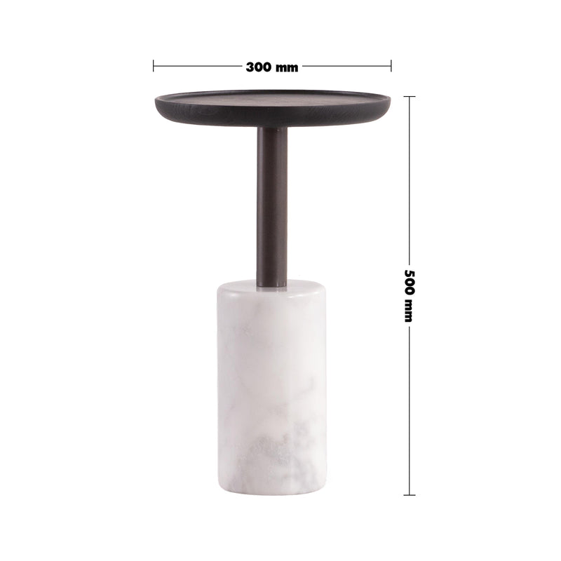 Japandi Wood Side Table LUMEN Size Chart