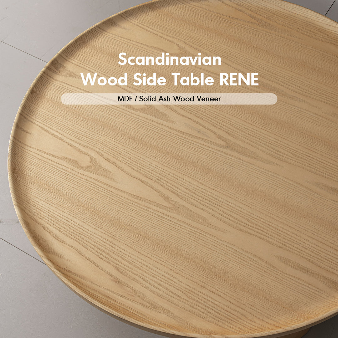 Scandinavian Wood Side Table RENE