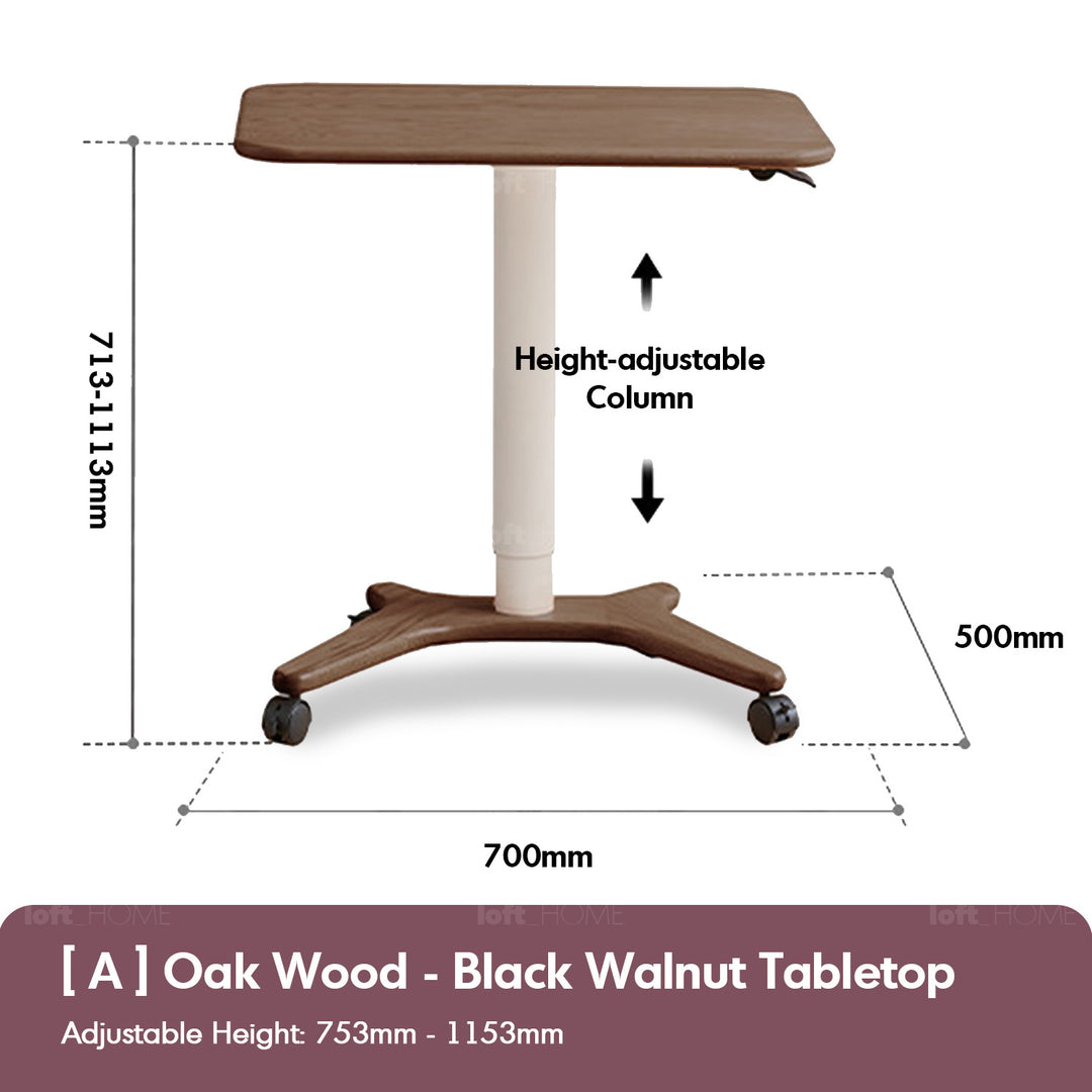 Scandinavian oak wood study desk nova in details.