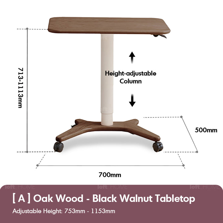 Scandinavian oak wood study desk nova in details.