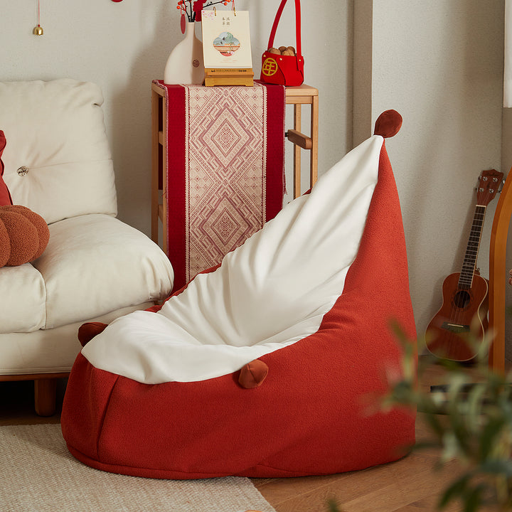 Scandinavian Boucle Fabric Bean Bag 1 Seater Sofa HEDGEHOG
