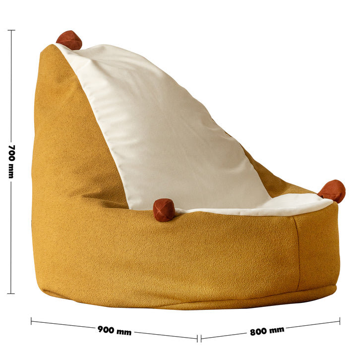 Scandinavian Boucle Fabric Bean Bag 1 Seater Sofa HEDGEHOG