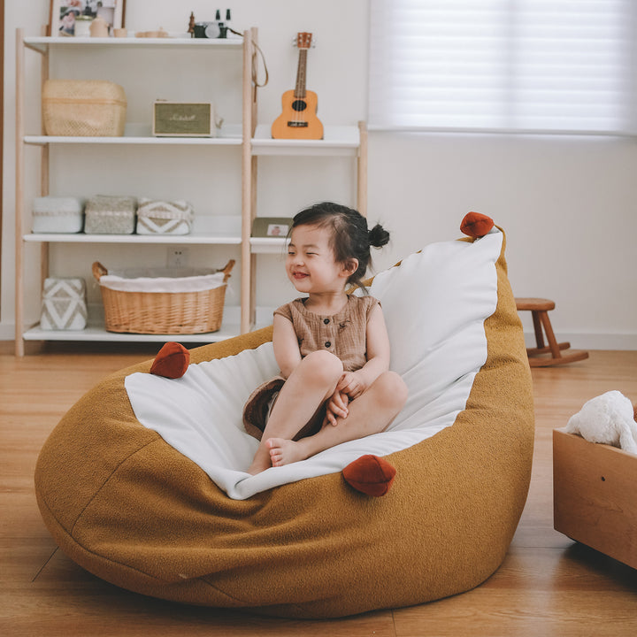 Scandinavian Boucle Fabric Bean Bag 1 Seater Sofa HEDGEHOG