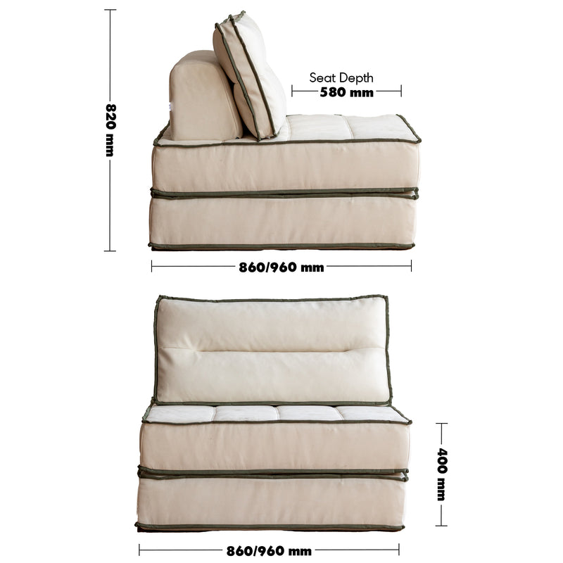 Scandinavian cat scratch resistant fabric modular 1 seater sofa tiered size charts.